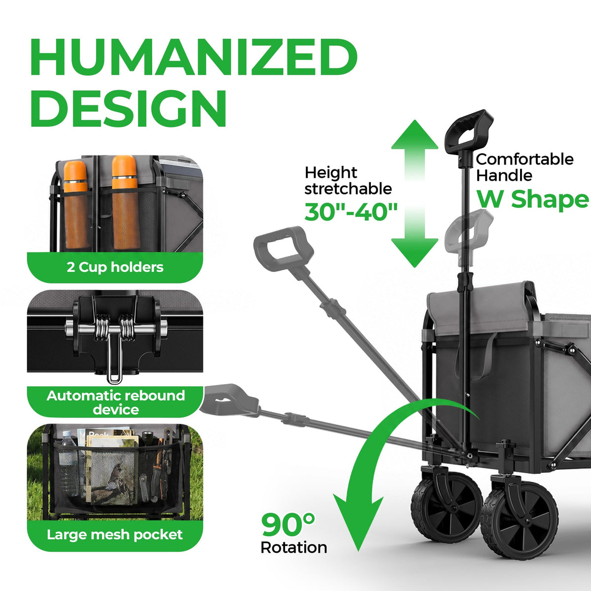 Expandable Dual-Layer Utility Wagon with Extra Space, photo 4 of 10