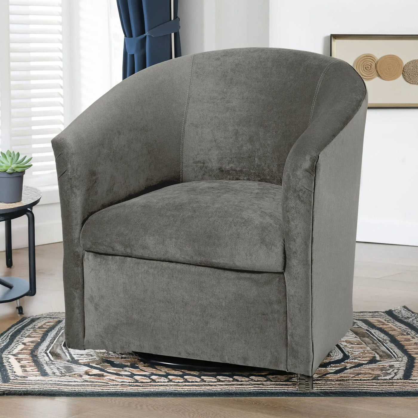 Eden - Swivel Chair With Upholstery And Hardwood Frame by HouseOfZazla