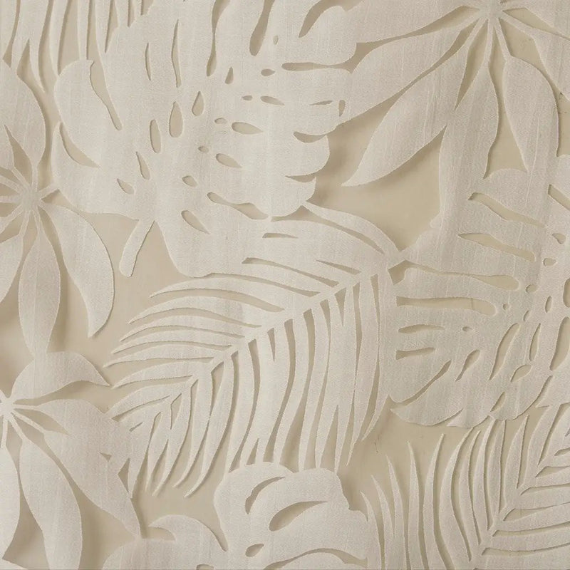 Palm Leaf Burnout Window Sheer Natural 50x84 Inches by HouseOfZazla