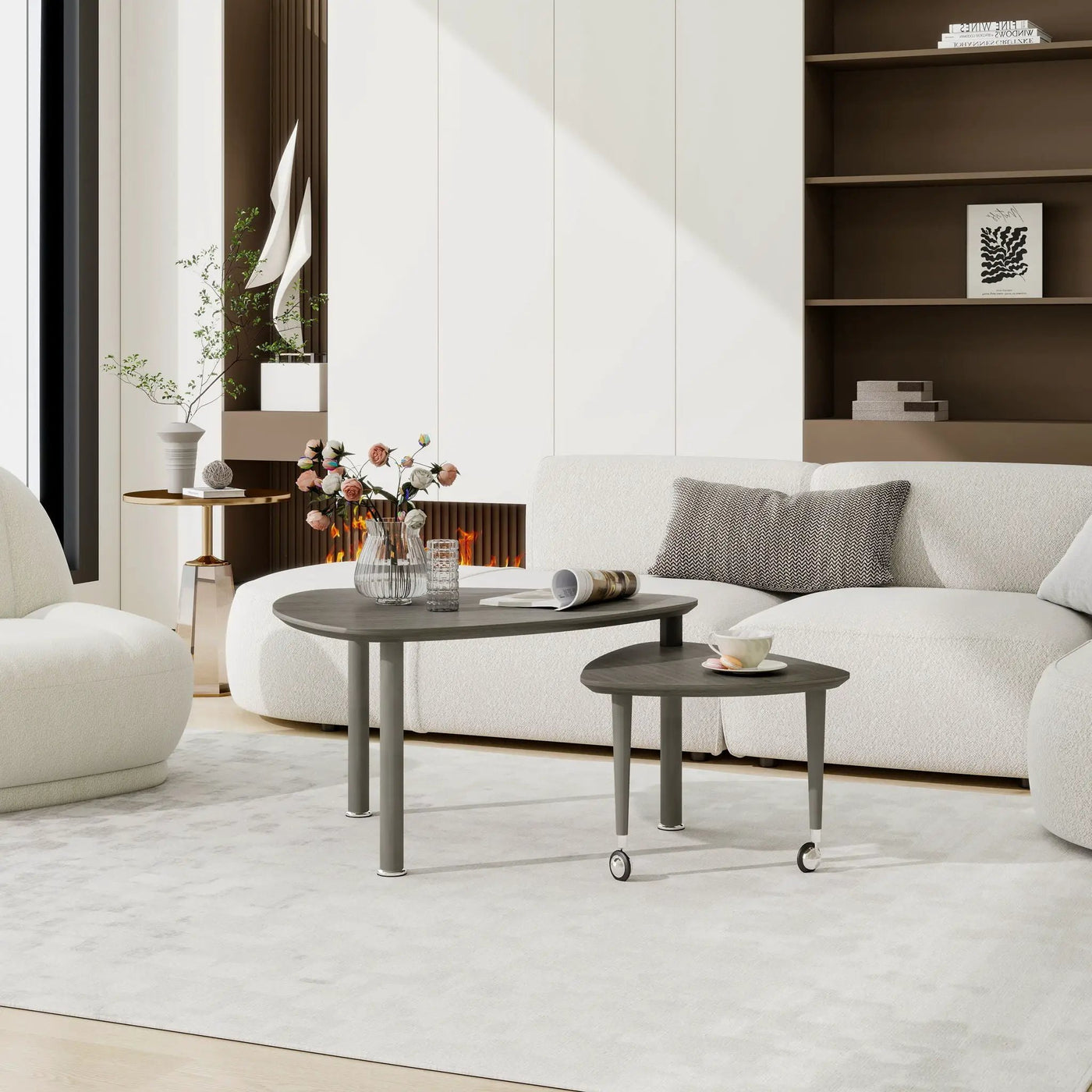 360 Degree Rotatable Coffee Table With Solid Legs by HouseOfZazla