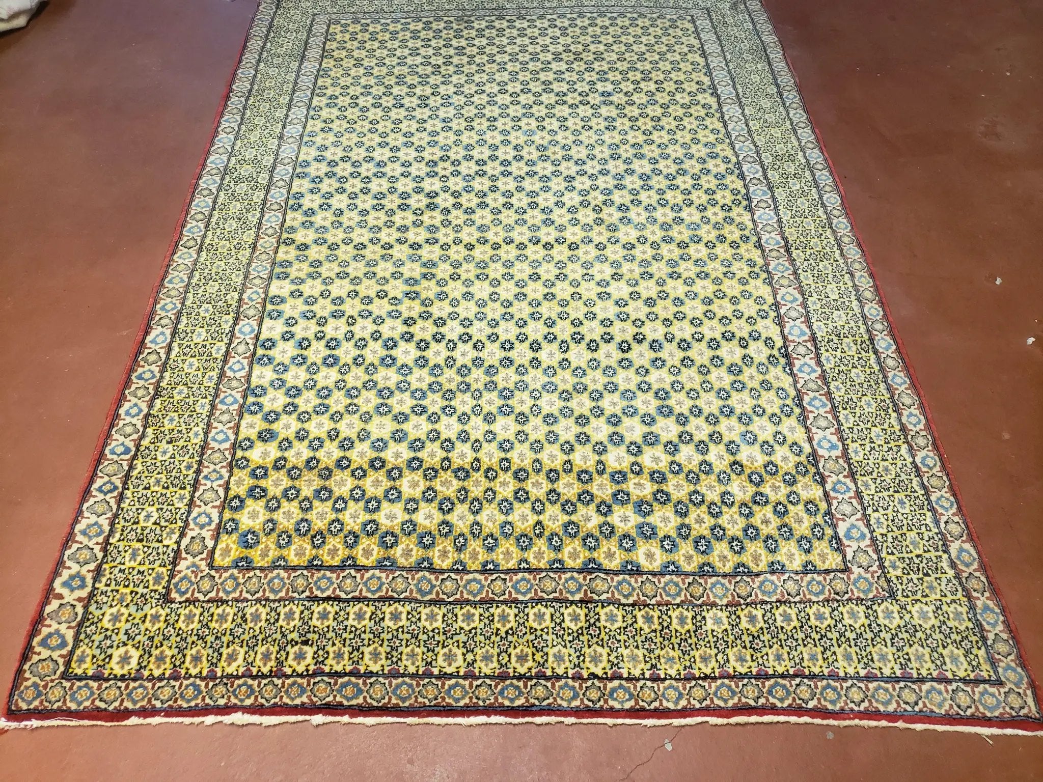 5x7 Authentic Handmade Rug Star Of David Wool Rug Green Rug Gold Rug 4x6 Rug by Jewel Rugs