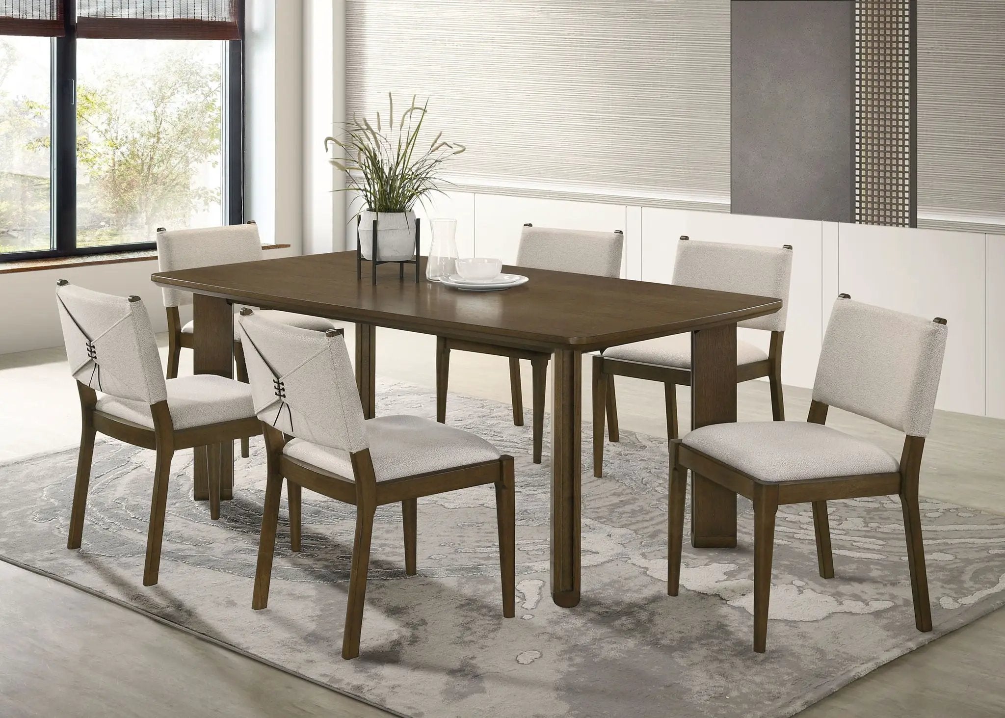 Ottowa 7-piece Rectangular Wood Dining Room Table Set Brown by Unique Piece Furniture