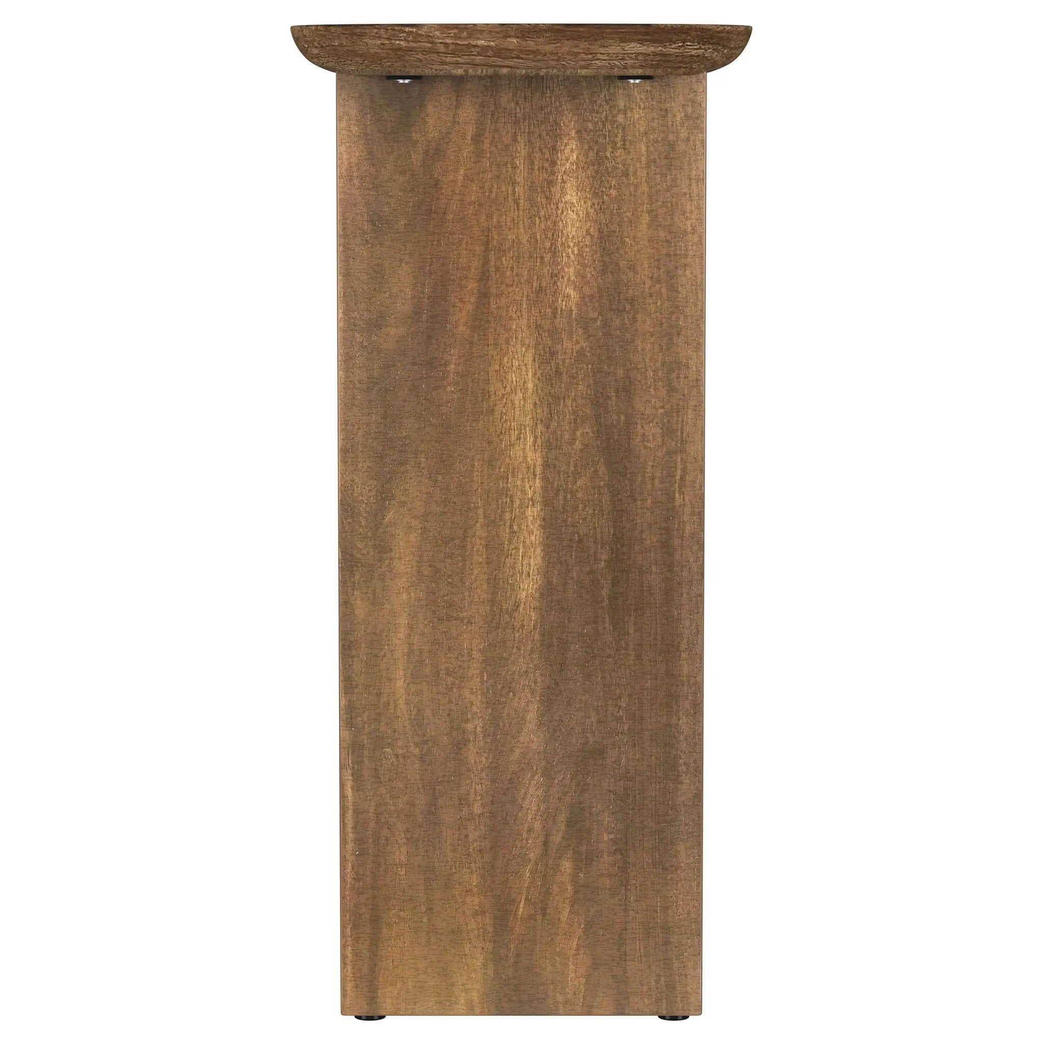 Fletcher Oval Solid Mango Wood Entryway Console Table Brown by Unique Piece Furniture
