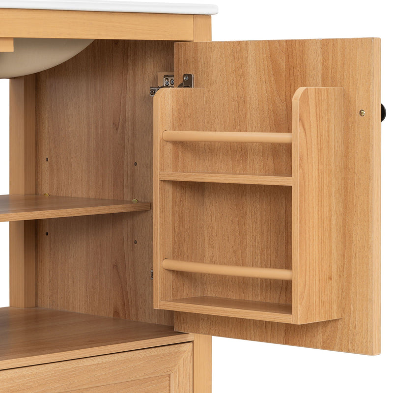 Modern Bathroom Vanity With Sink, Soft Close Drawers & Door, Storage Rack by HouseOfZazla