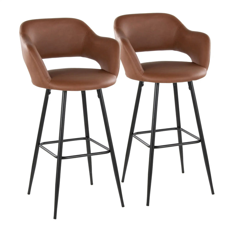 Margarite - Contemporary Fixed Height BarStool With Square Footrest (Set of 2) by Unique Piece Furniture