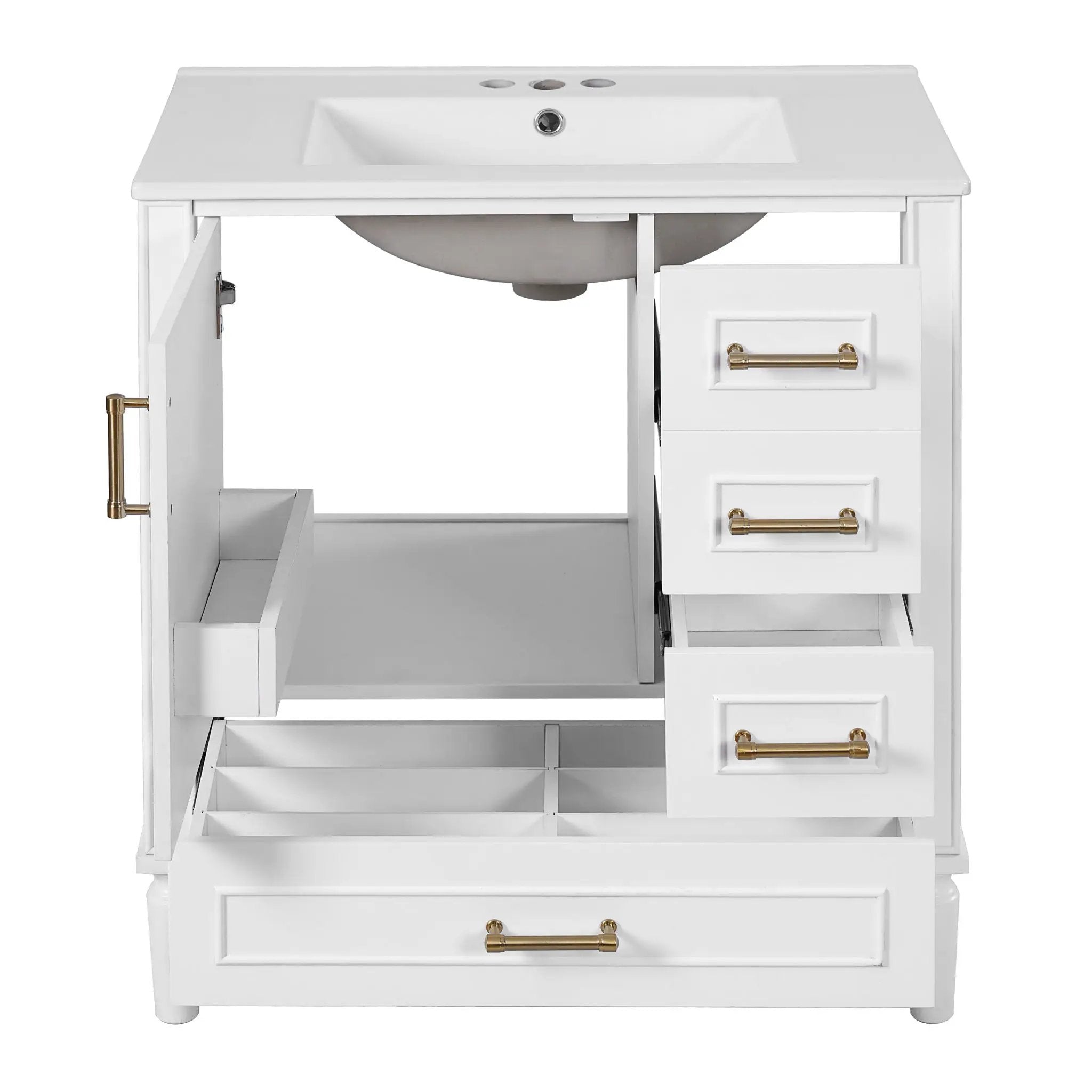 Traditional Bathroom Vanity Set With Soft Close Doors
