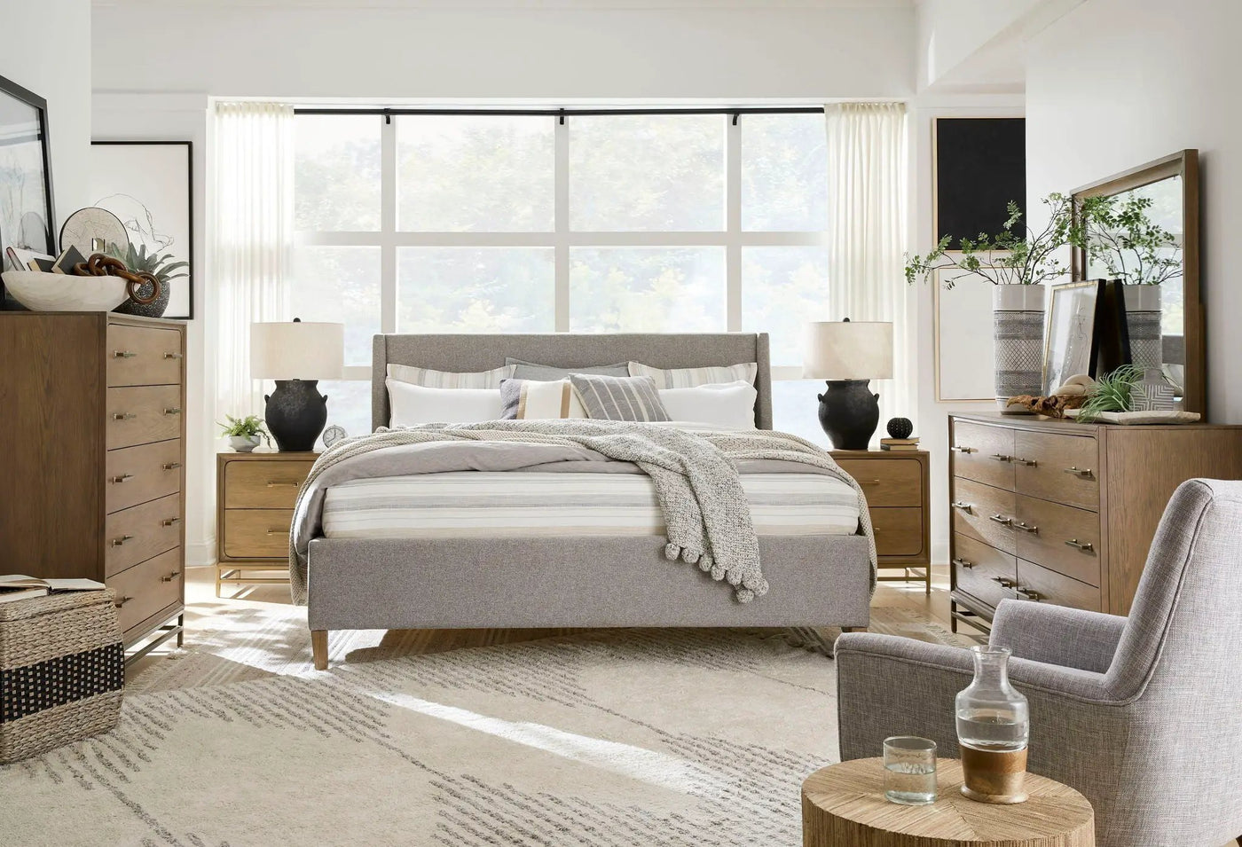 Lindon - Complete Upholstered Island Bed by Unique Piece Furniture