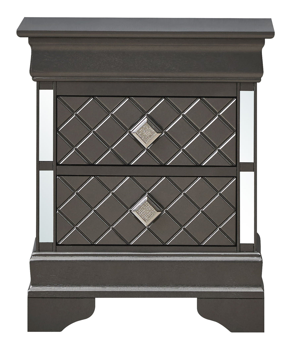 Verona Nightstand with Modern Design - Gray, Black, or Pearl Silver, photo 12 of 16