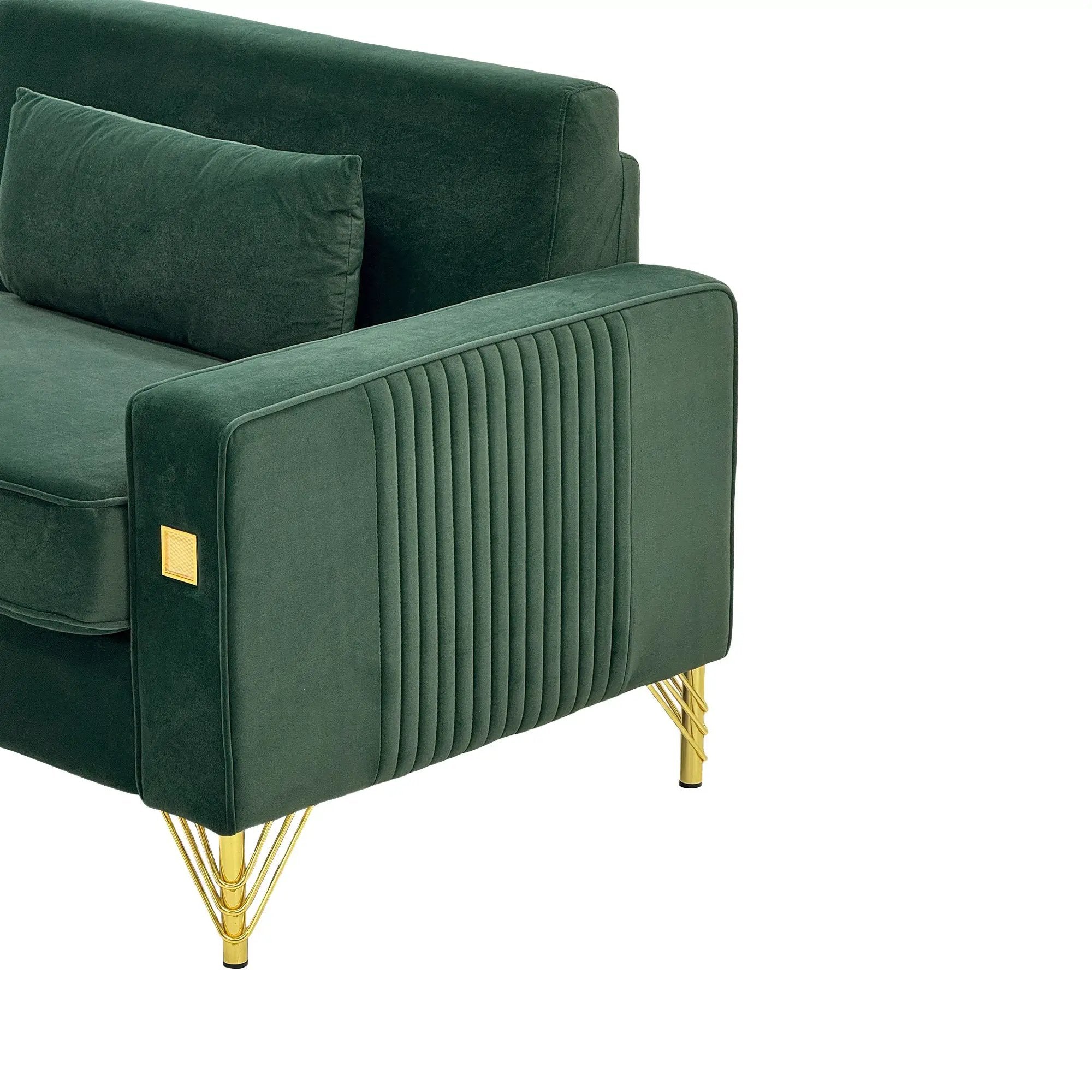 Emerald Green Velvet 2-Piece Sofa Set by HouseOfZazla