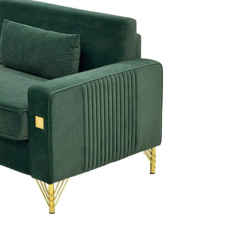 Emerald Green Velvet 2-Piece Sofa Set by HouseOfZazla