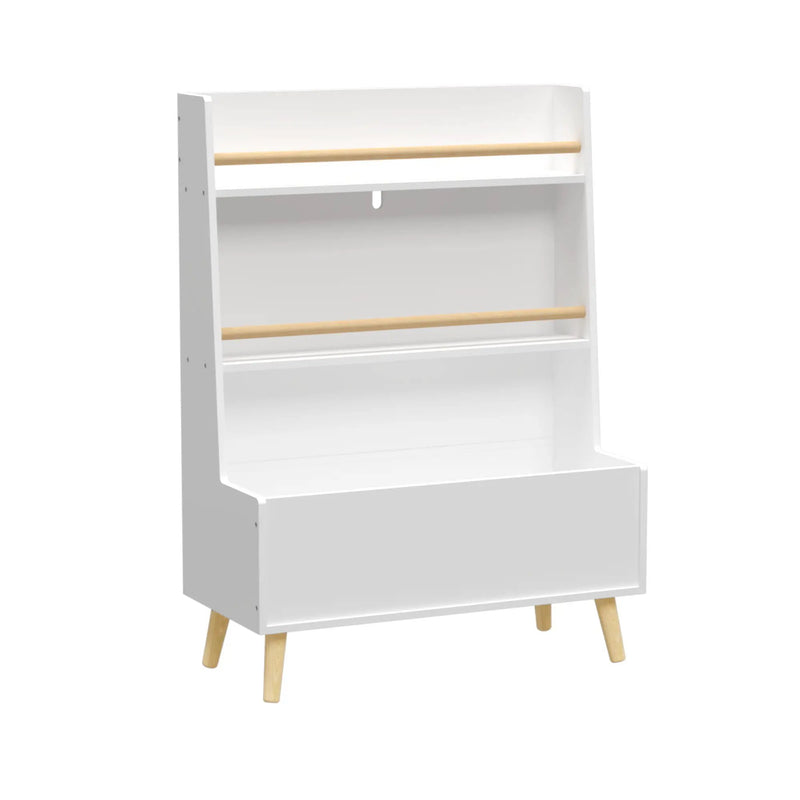 Bookshelf , Book Organizer With Toy Storage - White by Unique Piece Furniture