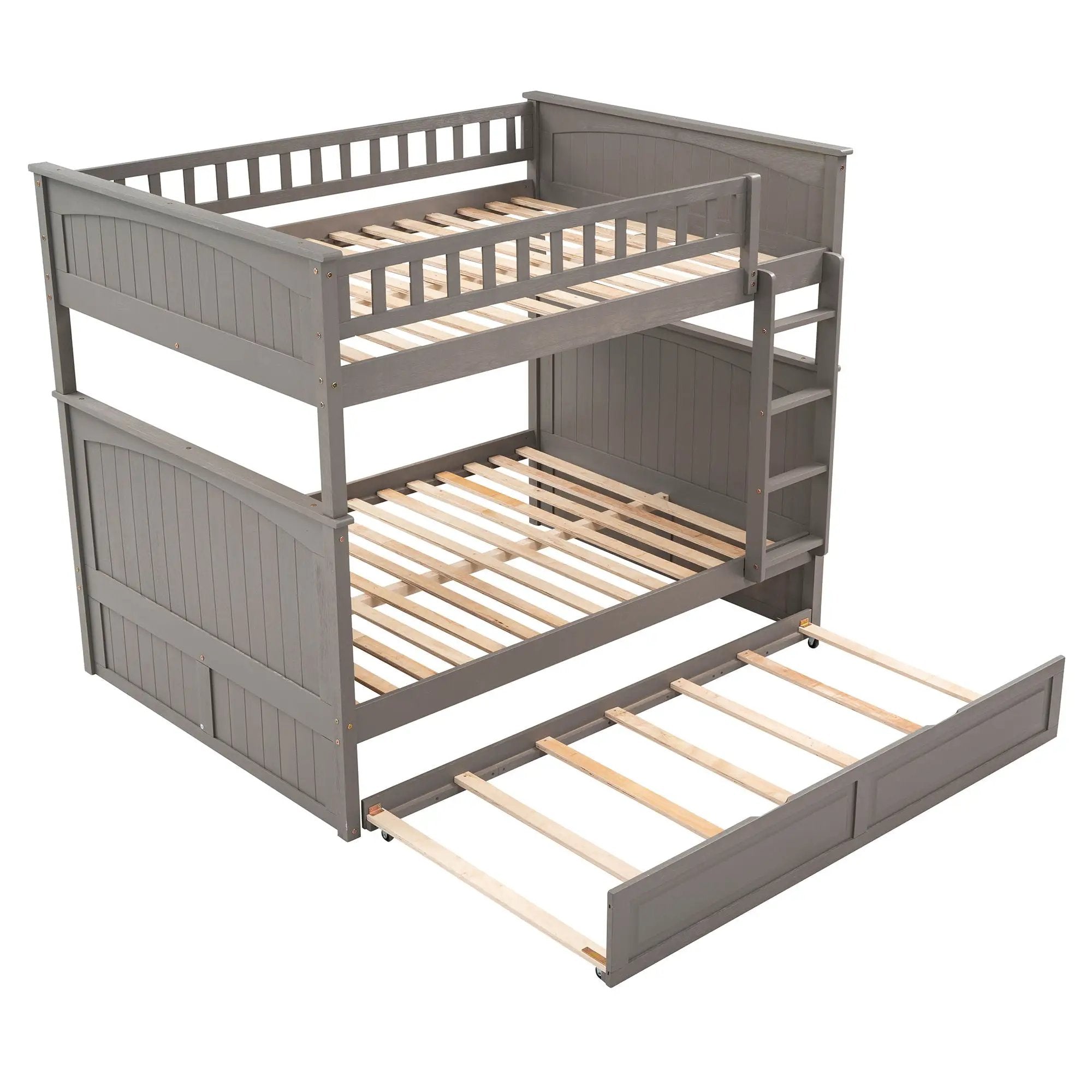 Bunk Bed With Twin Size Trundle, Guardrails by Unique Piece Furniture