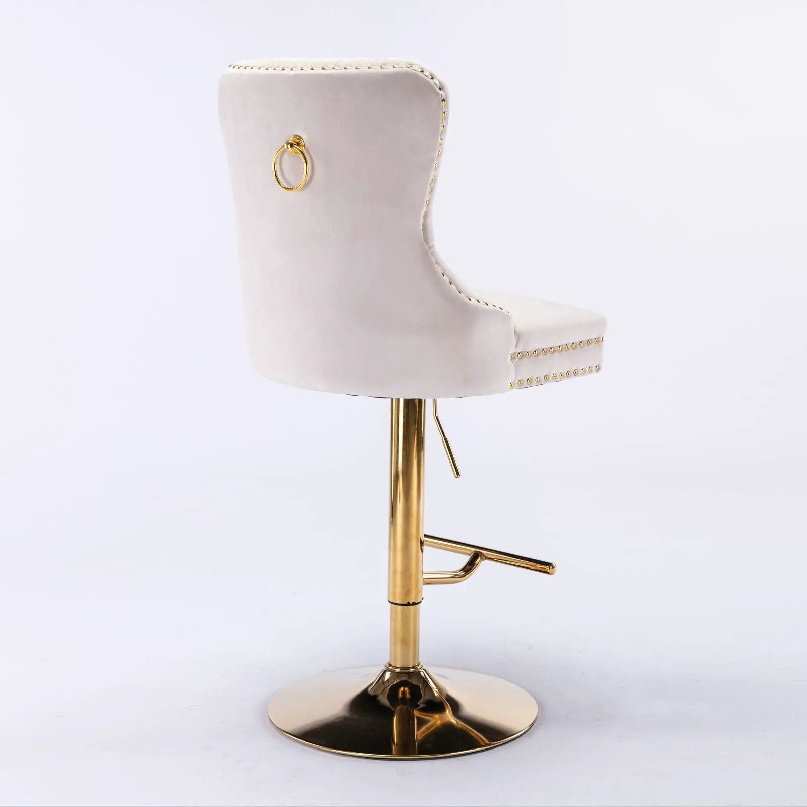 Thick Swivel Barstools Adjusatble Seat Height From 25-33", Modern Upholstered Bar Stools With Backs Comfortable Tufted For Home Pub And Kitchen Island (Set of 2) by Unique Piece Furniture