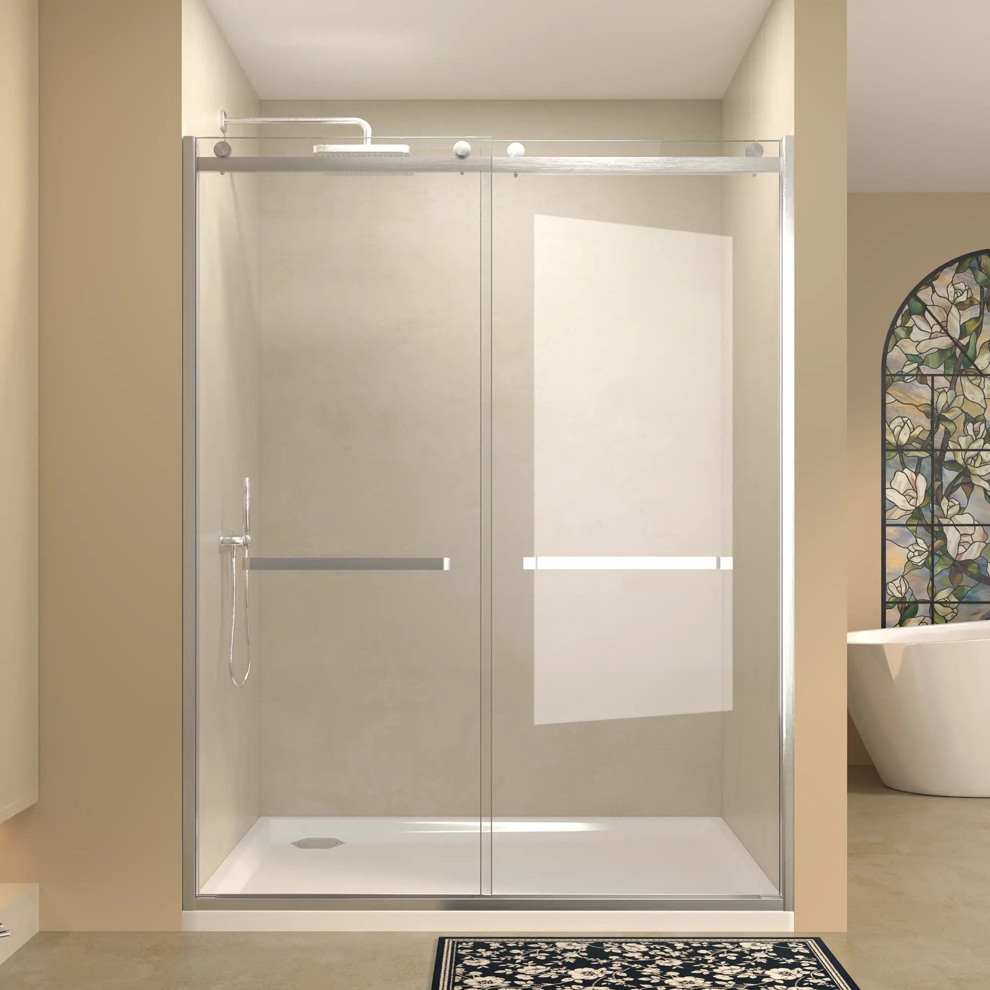 56-60 in.W x 76 in.H Semi-Frameless Sliding Shower Door by HouseOfZazla