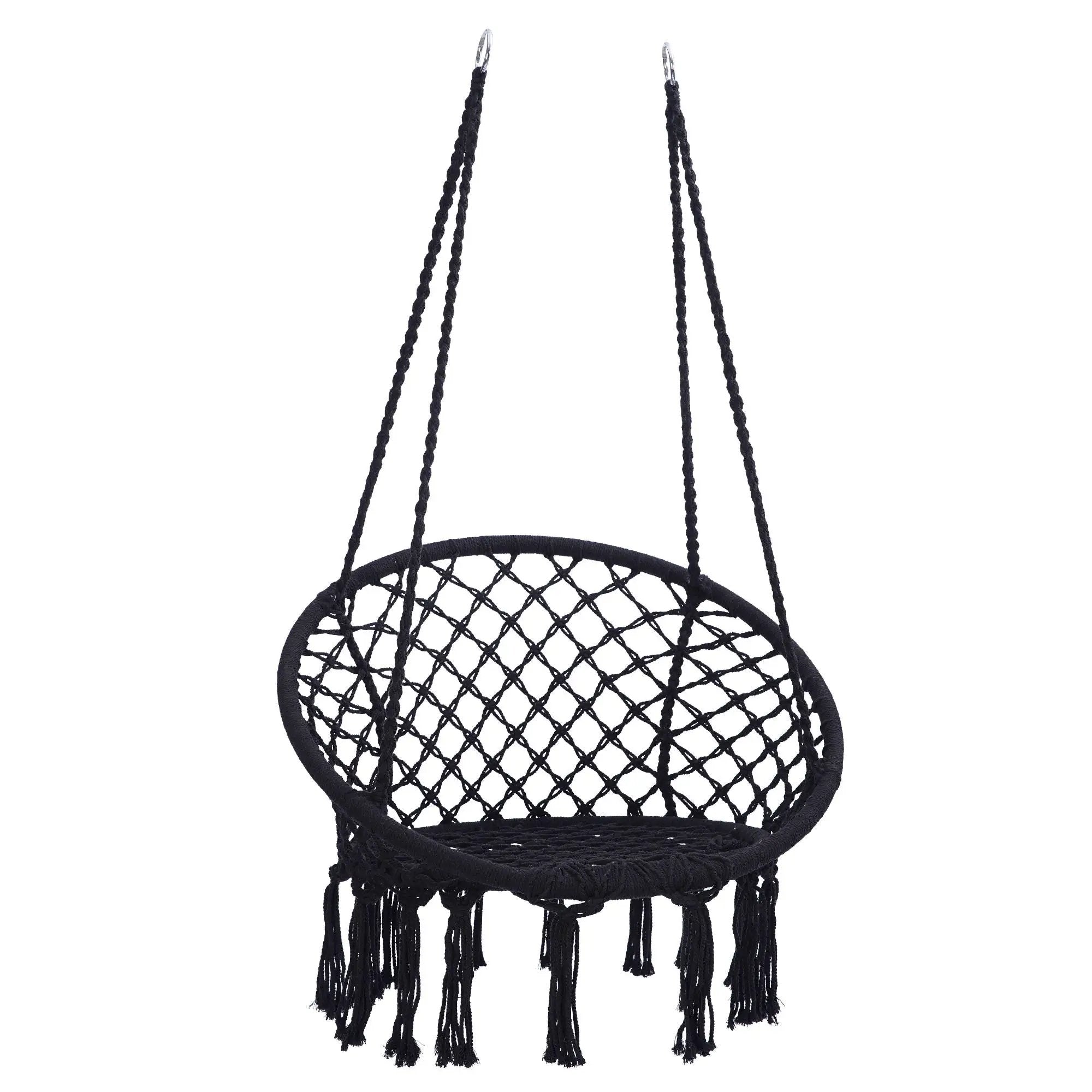 Macrame Hanging Hammock Chair, Rope Swing For Indoor And Outdoor Use by HouseOfZazla