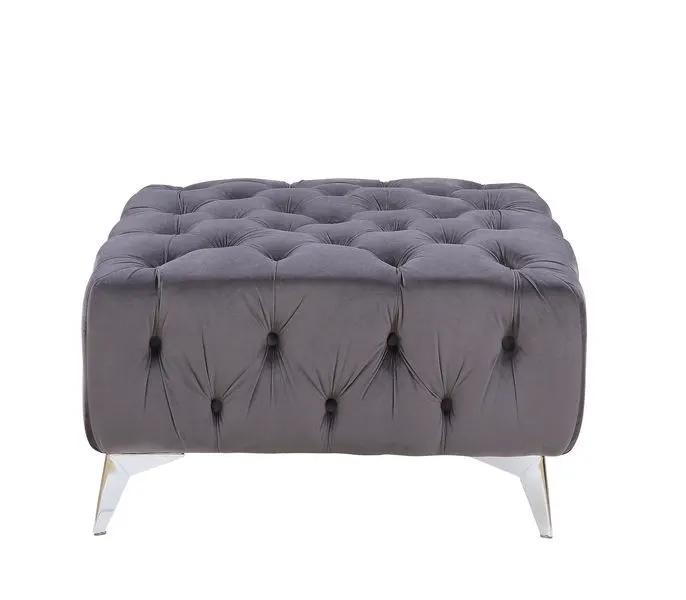 Wugtyx - Ottoman - Dark Grayvelvet by Unique Piece Furniture