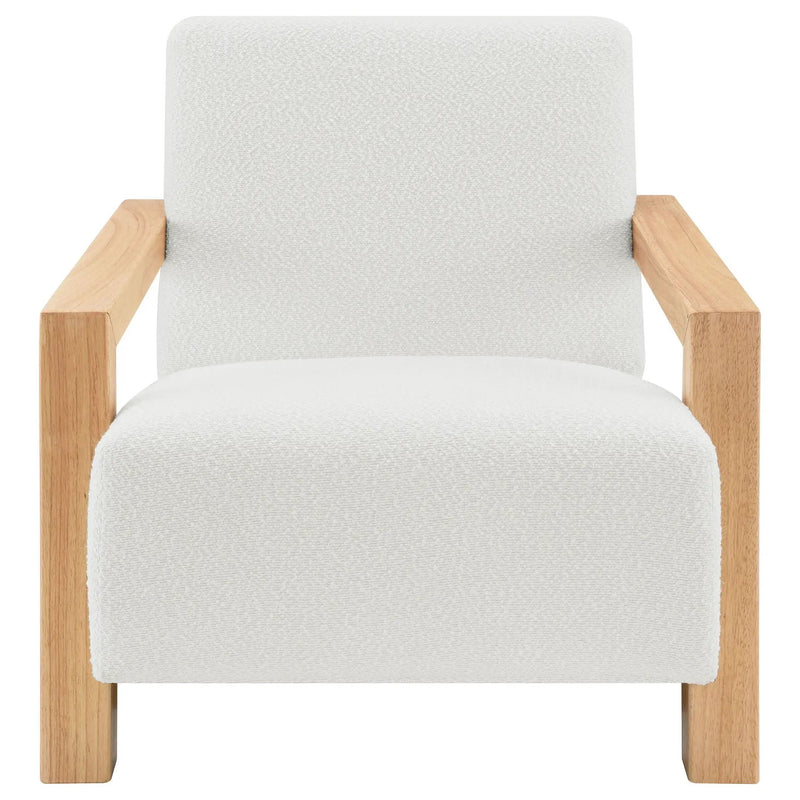 Fitzroy Boucle Upholstered Accent Arm Chair Ivory by Unique Piece Furniture