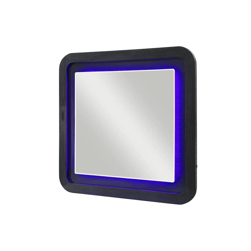 Beverly - Large Scale Wall Mirror For Dresser, Rounded Edges - Black White by Unique Piece Furniture