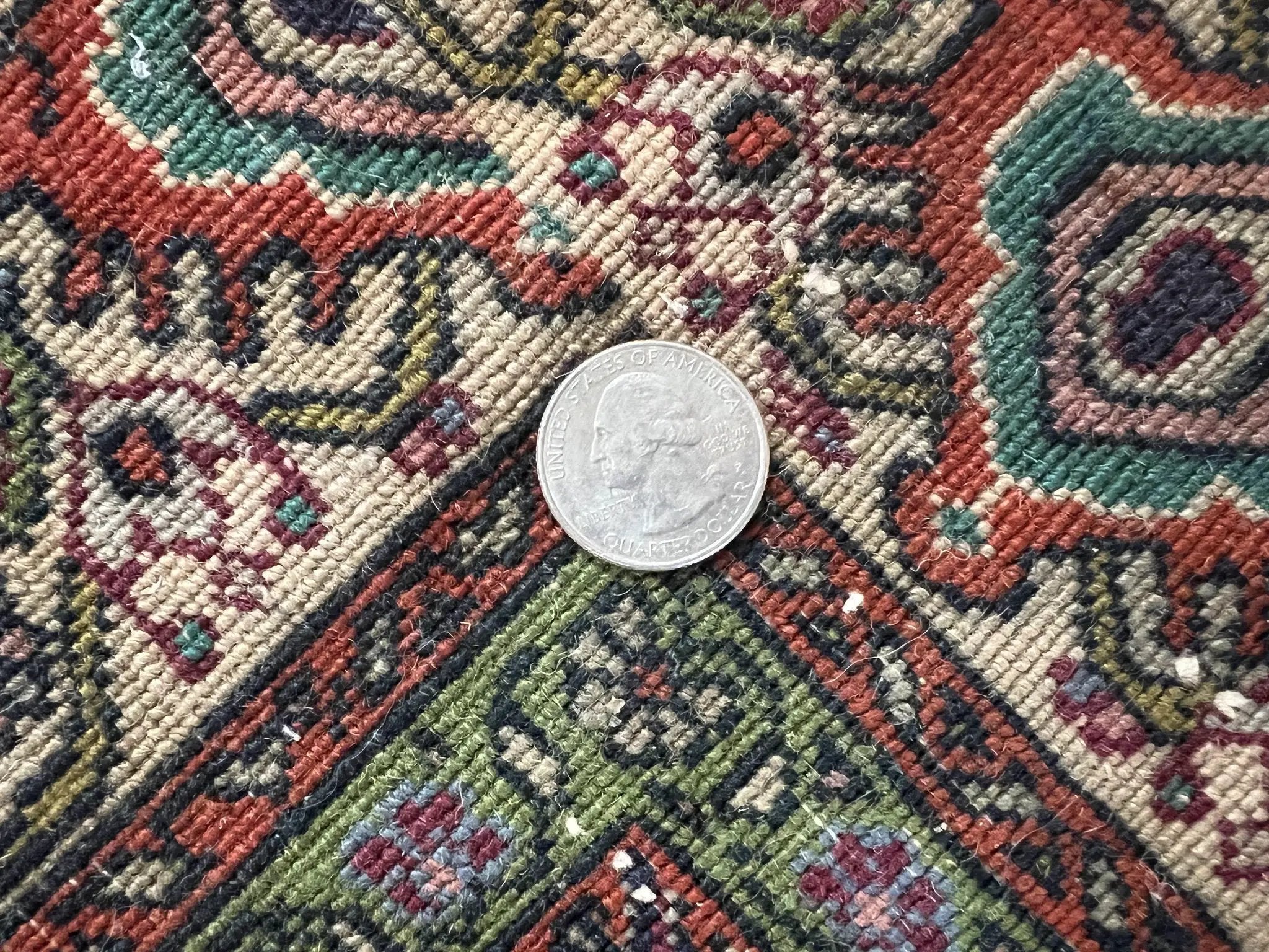 Antique Persian Bijar Rug 5x7, Allover Pattern, Hand Knotted Vintage Wool Tribal Oriental Carpet, Bidjar Rug, Red and Cream 5 x 7 ft, Handmade Rug by Jewel Rugs