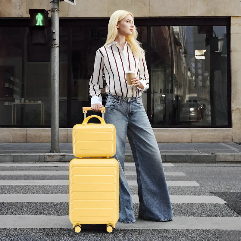 14'/20' 2-Piece ABS Spinner Wheel Luggage Set with Combination Lock by HouseOfZazla