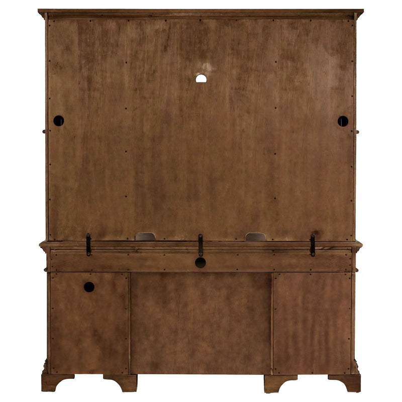 Hartshill 66-inch 5-drawer Credenza with Hutch Burnished Oak by Unique Piece Furniture