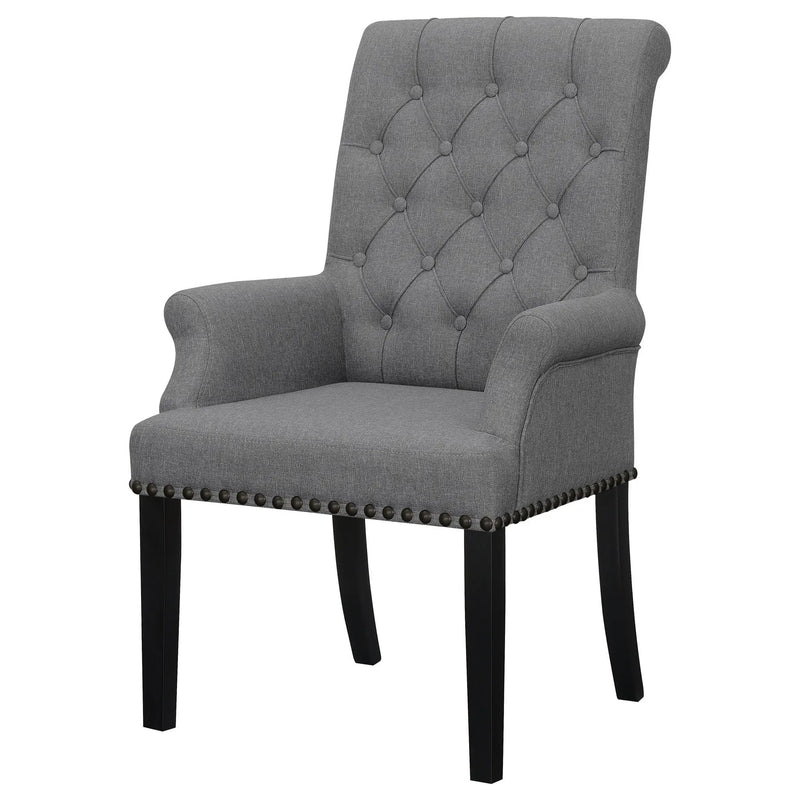 Tufted Arm Chair With Nailhead Trim by HouseOfZazla