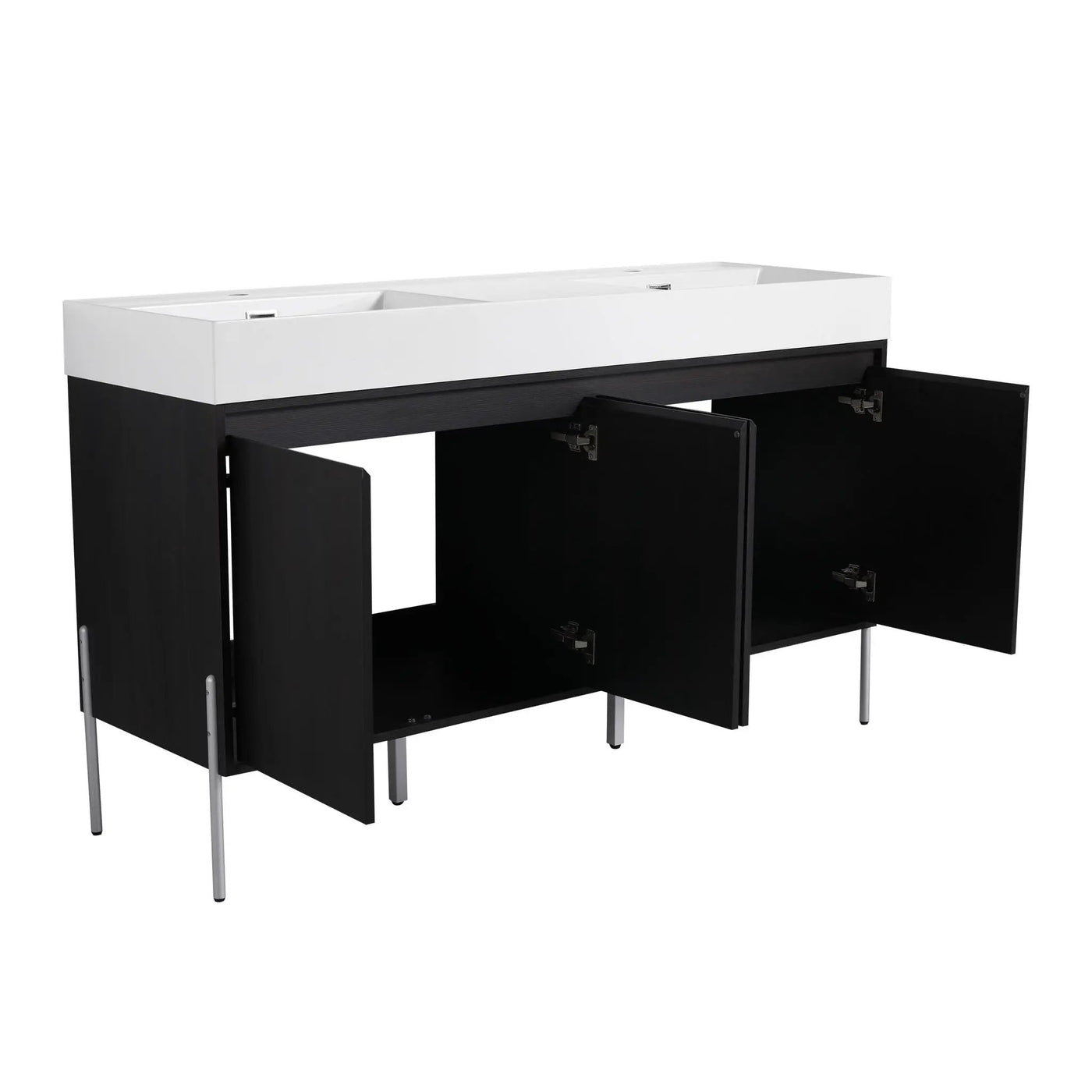 Freestanding Bathroom Vanity With Resin Sink And Storage Cabinet by HouseOfZazla