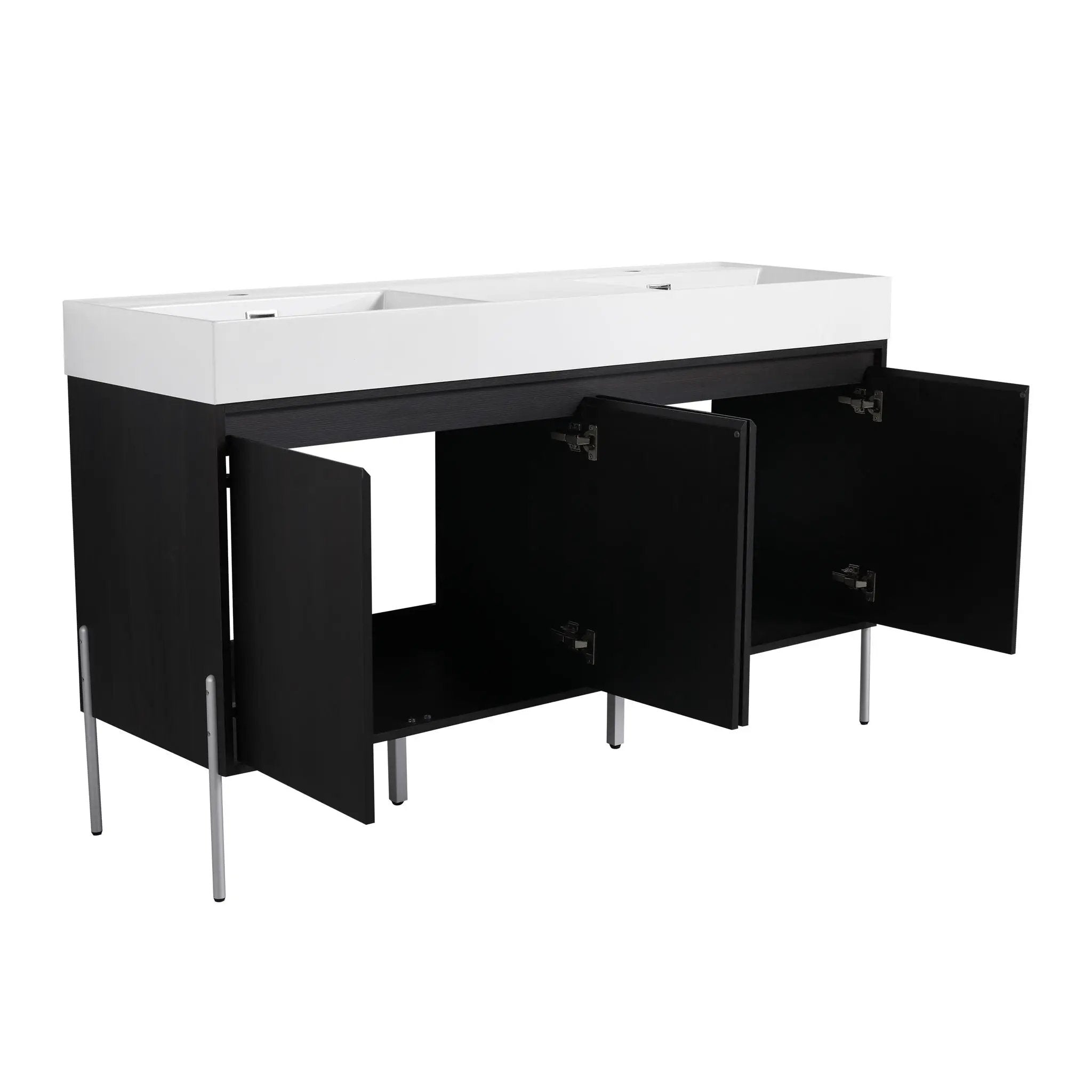Freestanding Bathroom Vanity With Resin Sink And Storage Cabinet by HouseOfZazla