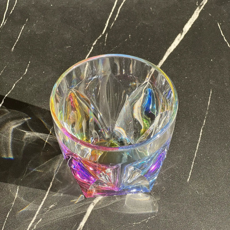 Leading Ware Rainbow Diamond Acrylic Glasses Drinking (Set of 4) Dof 9Oz Bpa Free Plastic Cocktail Glasses - Clear by HouseOfZazla