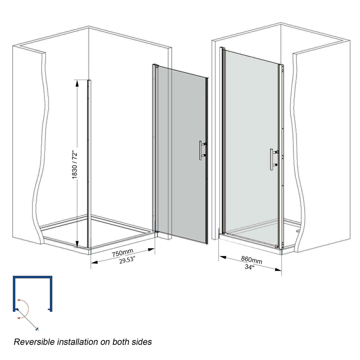 Shower Door With Glass And Explosion Proof Safety Film by HouseOfZazla