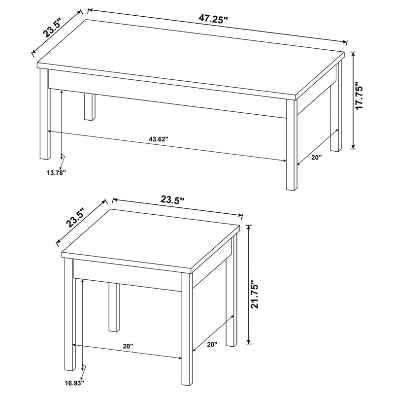 Quintara - 3 Piece Coffee Table Set - Natural / White by HouseOfZazla