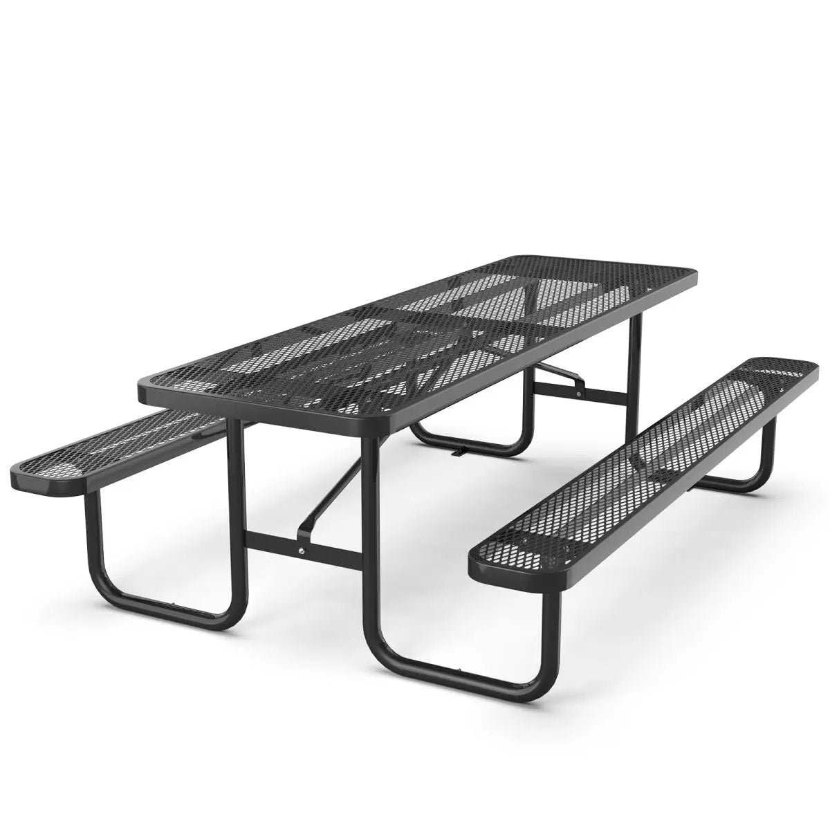 8 ft Metal Picnic Tables for Outdoors, Rectangle Coated Steel Patio Furniture Set by Chery Industrial