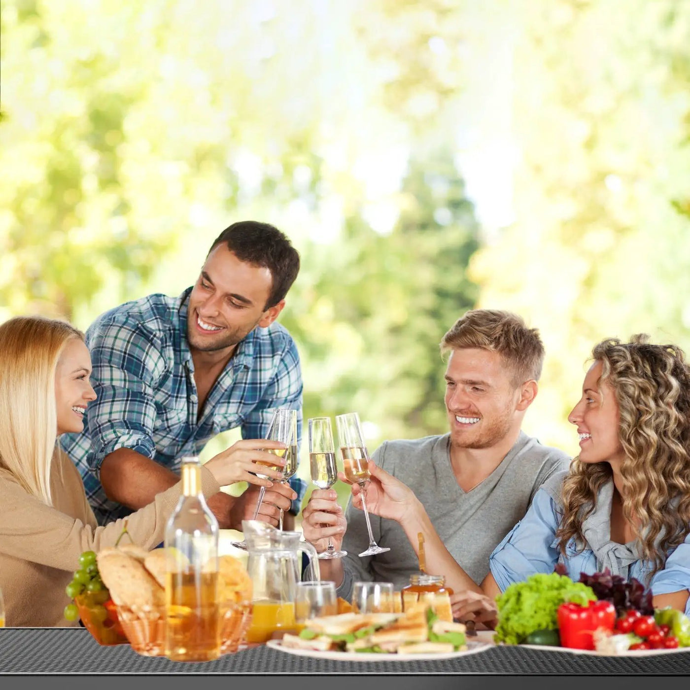 8ft Rectangle Picnic Table With Umbrella Hole by Chery Industrial