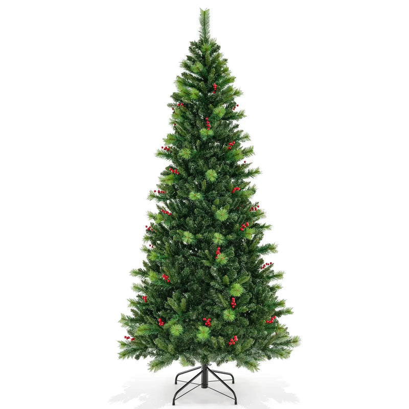 6/7/8 Feet Pre-Lit Artificial Christmas Tree with 300/400/500 LED Lights by DirectDeals