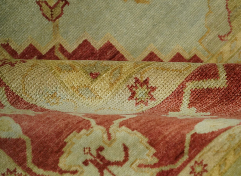 8x10 Fine Hand Knotted Beige and Rust Traditional Vintage Persian Antique Wool Rug by The Rug Decor