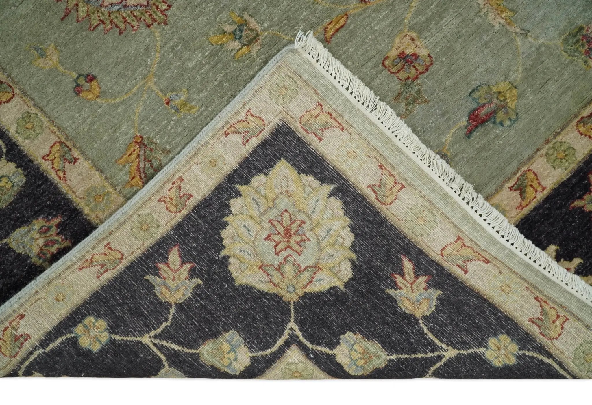 8x10 Fine Hand Knotted Silver and Black Antique Traditional Vintage Persian Wool Rug by The Rug Decor