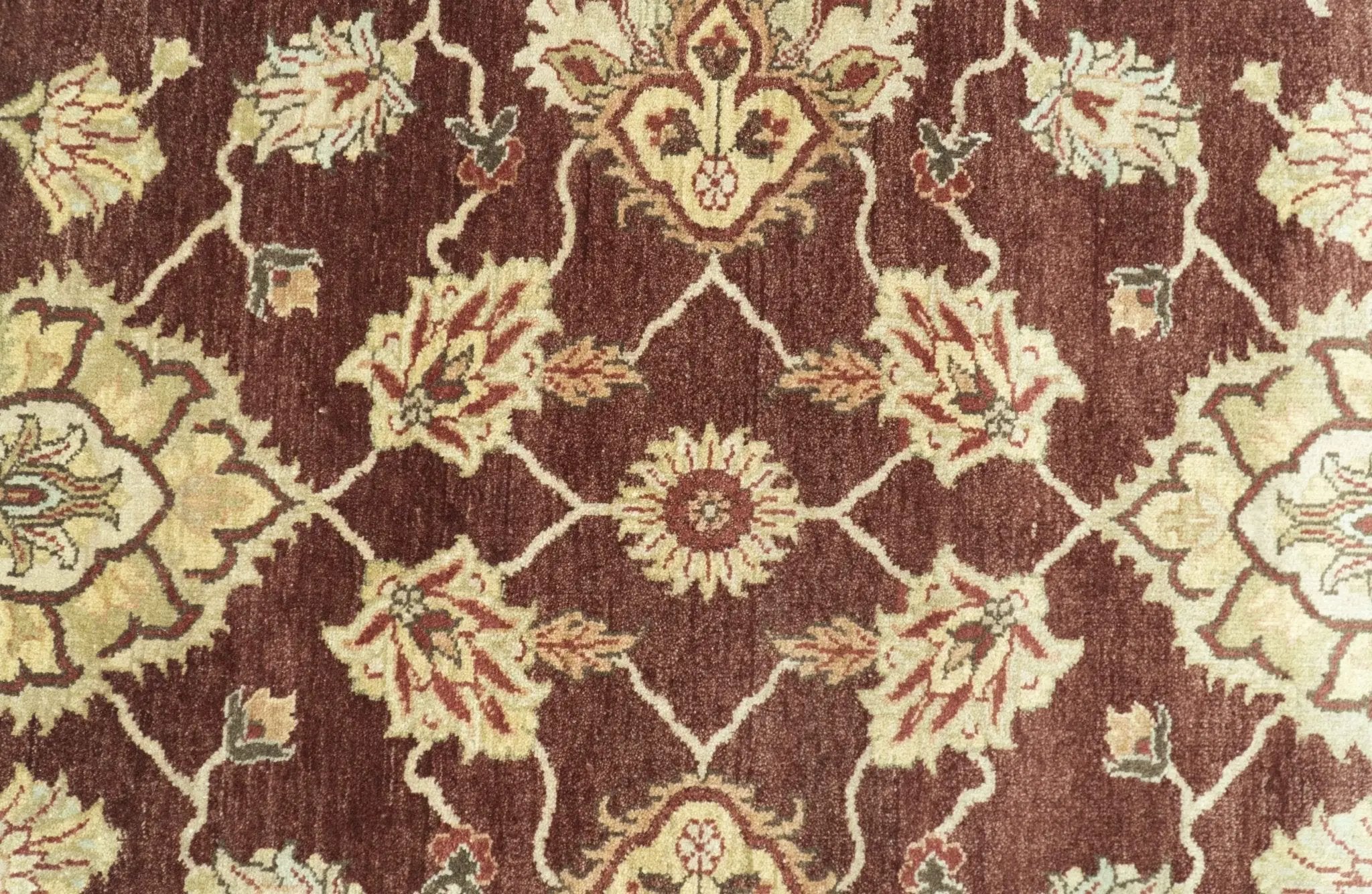 8X10 Fine Hand Knotted Rust And Gold Traditional Design Wool Rug by The Rug Decor
