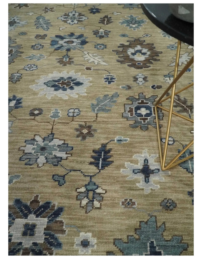 8x10 Traditional Beige and Gray Antique Style Floral Hand knotted Wool Area Rug by The Rug Decor