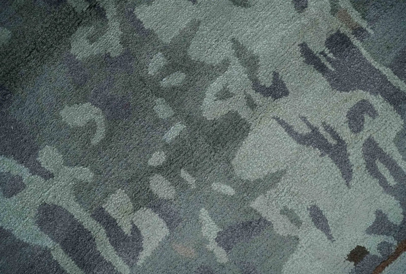 8x11 Gray, Silver and Brown Modern Abstract Hand Tufted wool and Art silk Area Rug by The Rug Decor
