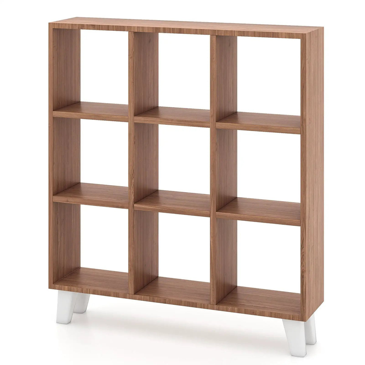 9-Cube Bookcase with 6 Removable Shelves and Raised Support Feet by DirectDeals