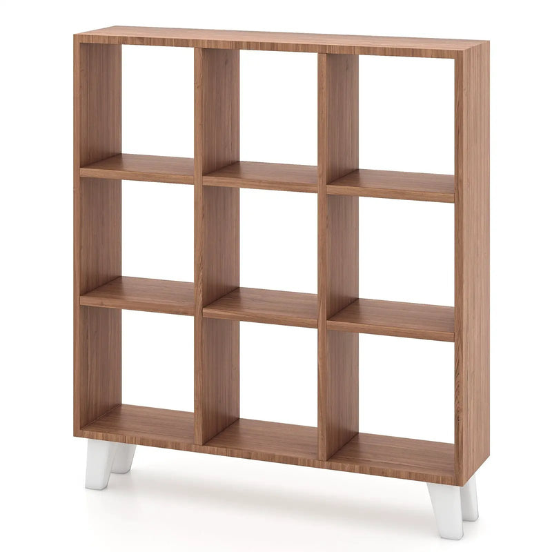 9-Cube Bookcase with 6 Removable Shelves and Raised Support Feet by DirectDeals