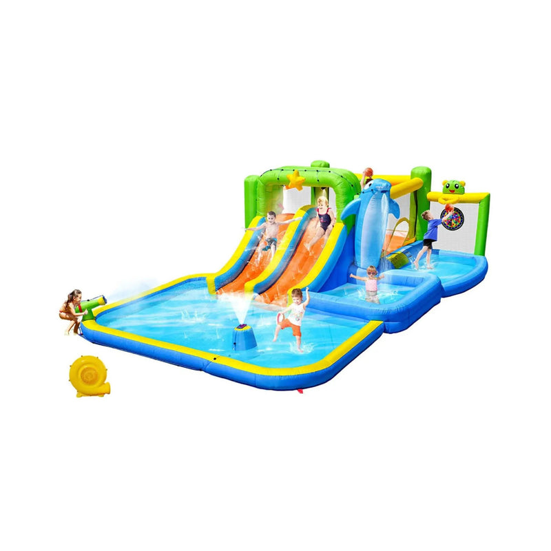 9-In-1 Inflatable Bounce House With Pool, Sprinkler, And Water Gun (SAK98154) by SAKSBY WHOLESALE