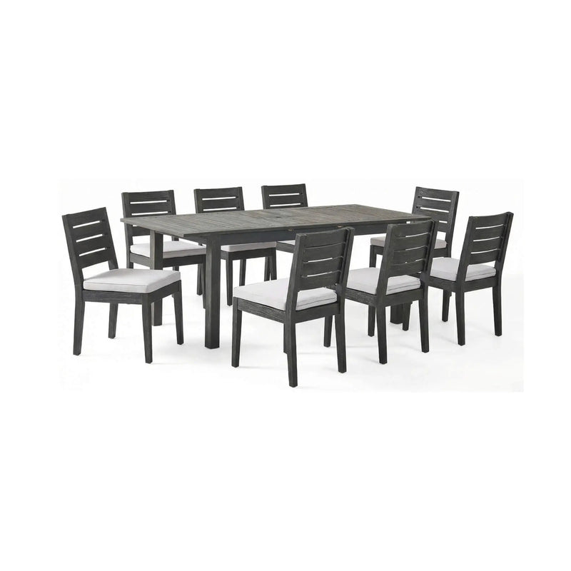 Alora 9-Piece Outdoor Dining Set With Extendable Acacia Wood Patio Table (SAK75134) by SAKSBY WHOLESALE