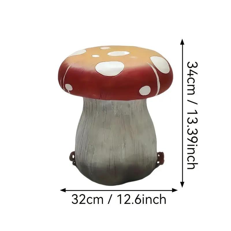 13.4" Oversized Mushroom Statue Stool by HouseOfZazla
