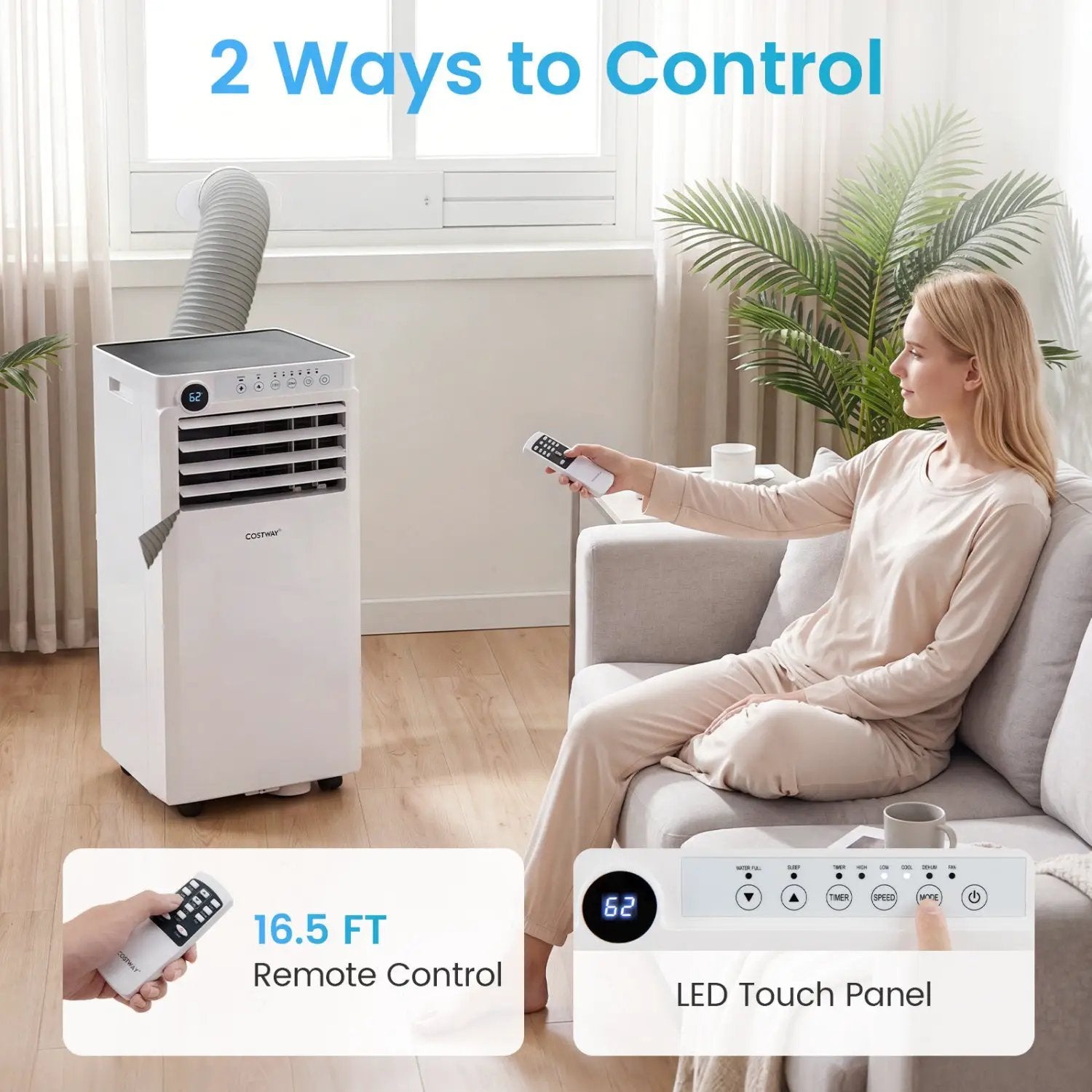 9000 BTU Portable Air Conditioner with Dehumidifier & Timer by DirectDeals