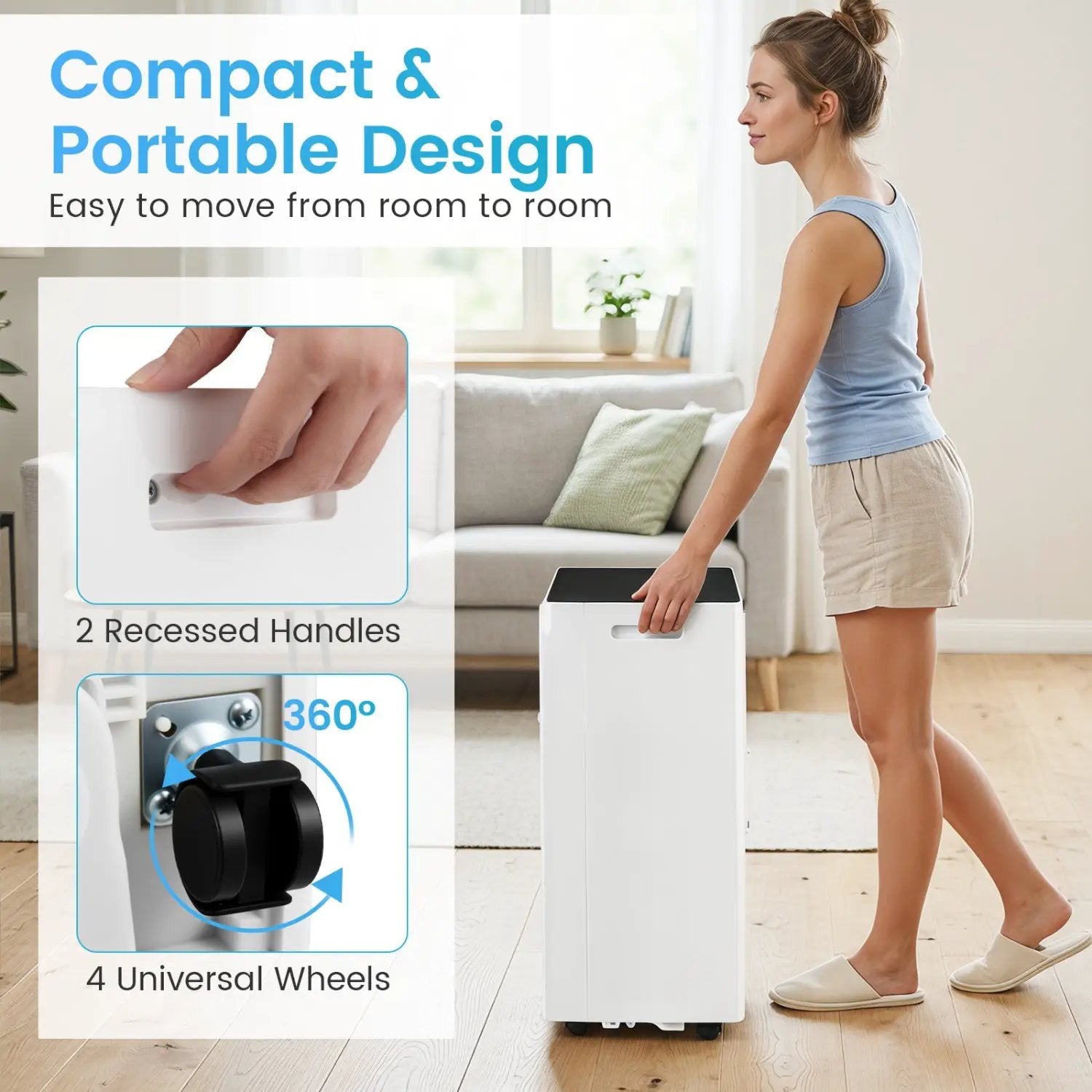 9000 BTU Portable Air Conditioner with Dehumidifier & Timer by DirectDeals