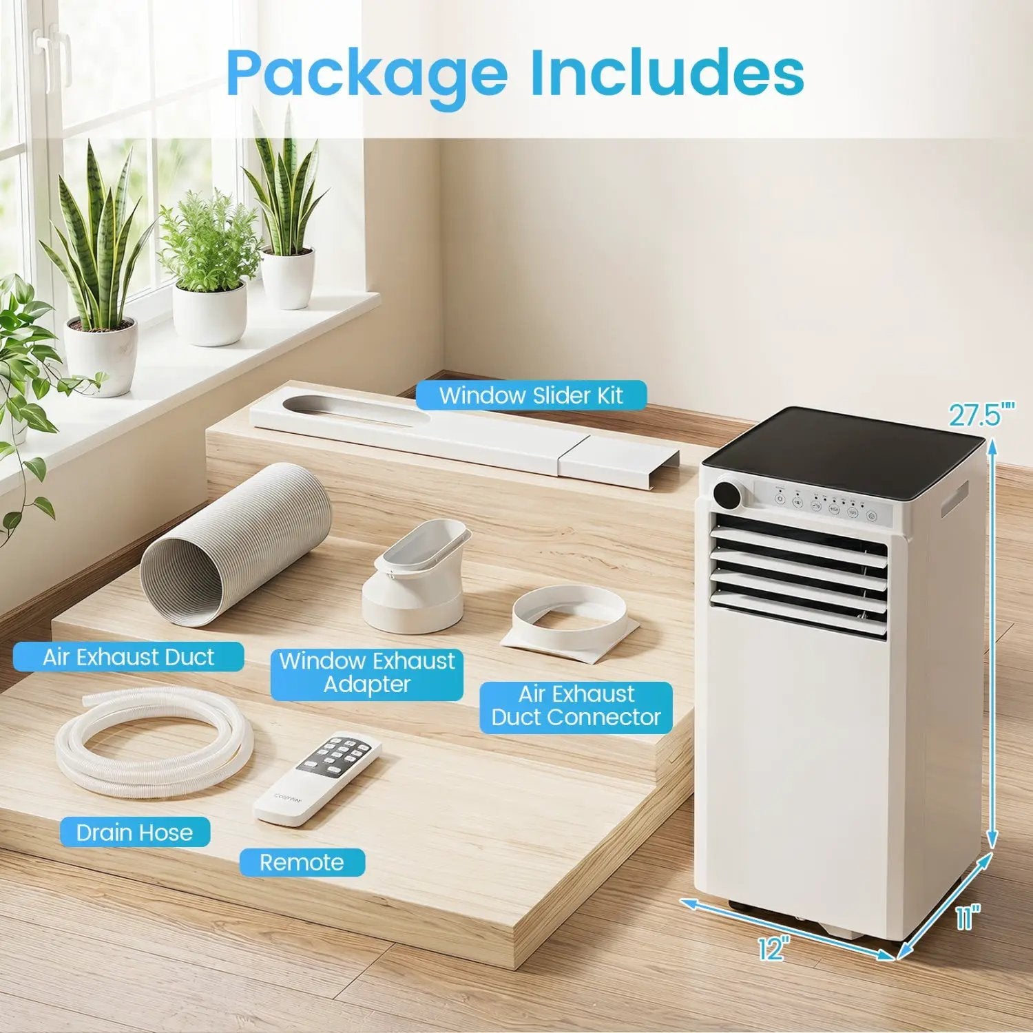 9000 BTU Portable Air Conditioner with Dehumidifier & Timer by DirectDeals