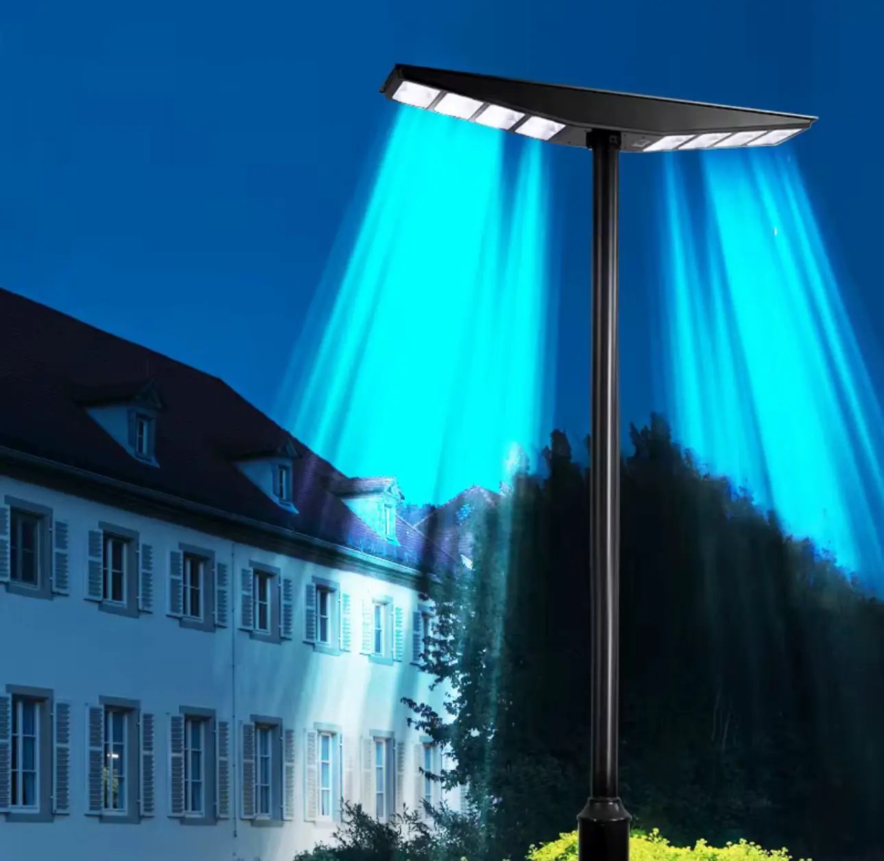 9000W All-in-One Double Side Solar Street Light Road Path Motion Sensor Parking a lot IP65 Waterproof by Outdoor Solar Outlet