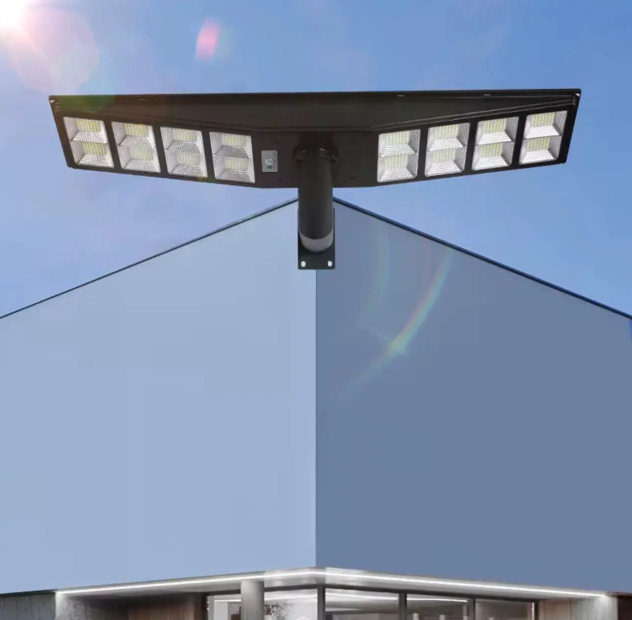 9000W All-in-One Double Side Solar Street Light Road Path Motion Sensor Parking a lot IP65 Waterproof by Outdoor Solar Outlet