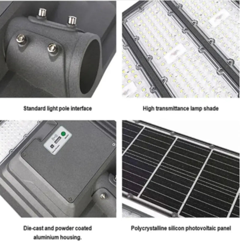 9000W Aluminum Frame All In One Solar Street /Parking Lights Motion Sensor, Dusk to Dawn 180000LM with Remote Control by Outdoor Solar Outlet